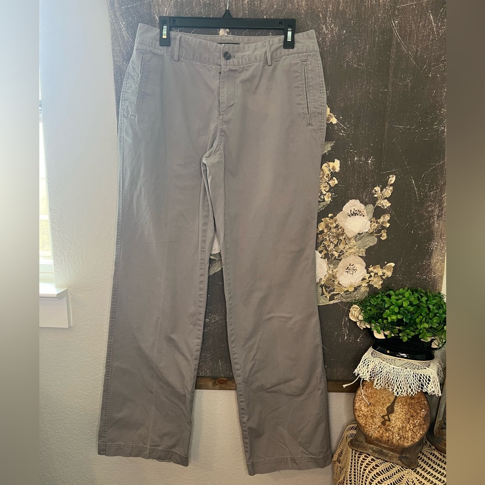 Eddie Bauer Grey Flat Front Blakely Fit Chino Pants Sz 10‎ LONG